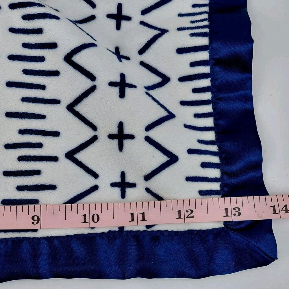 Cloud Island Sloth Security Blanket Baby Lovey Plush Toy White Navy Blue Satin - Picture 5 of 9